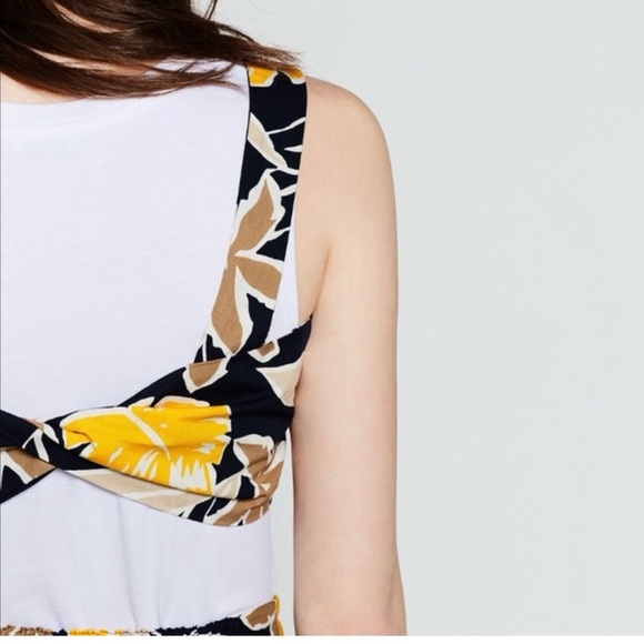 Zara 2 piece set crop top midi skirt Tropical Hawaiian floral Aloha - Picture 5 of 5